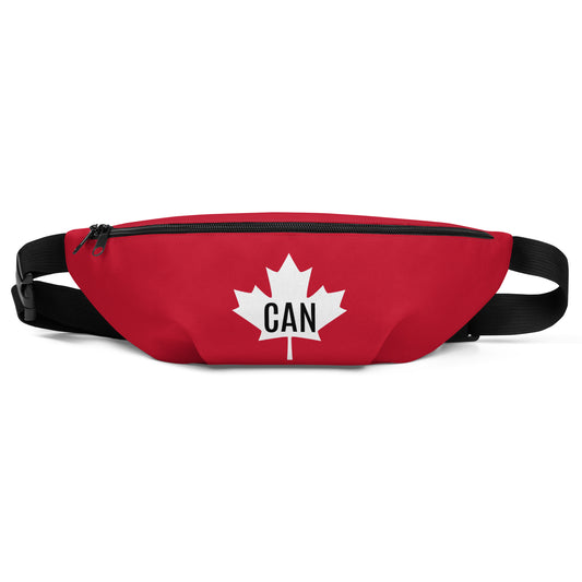 Fanny Pack Maple Leaf in Classic White on Canadian Red