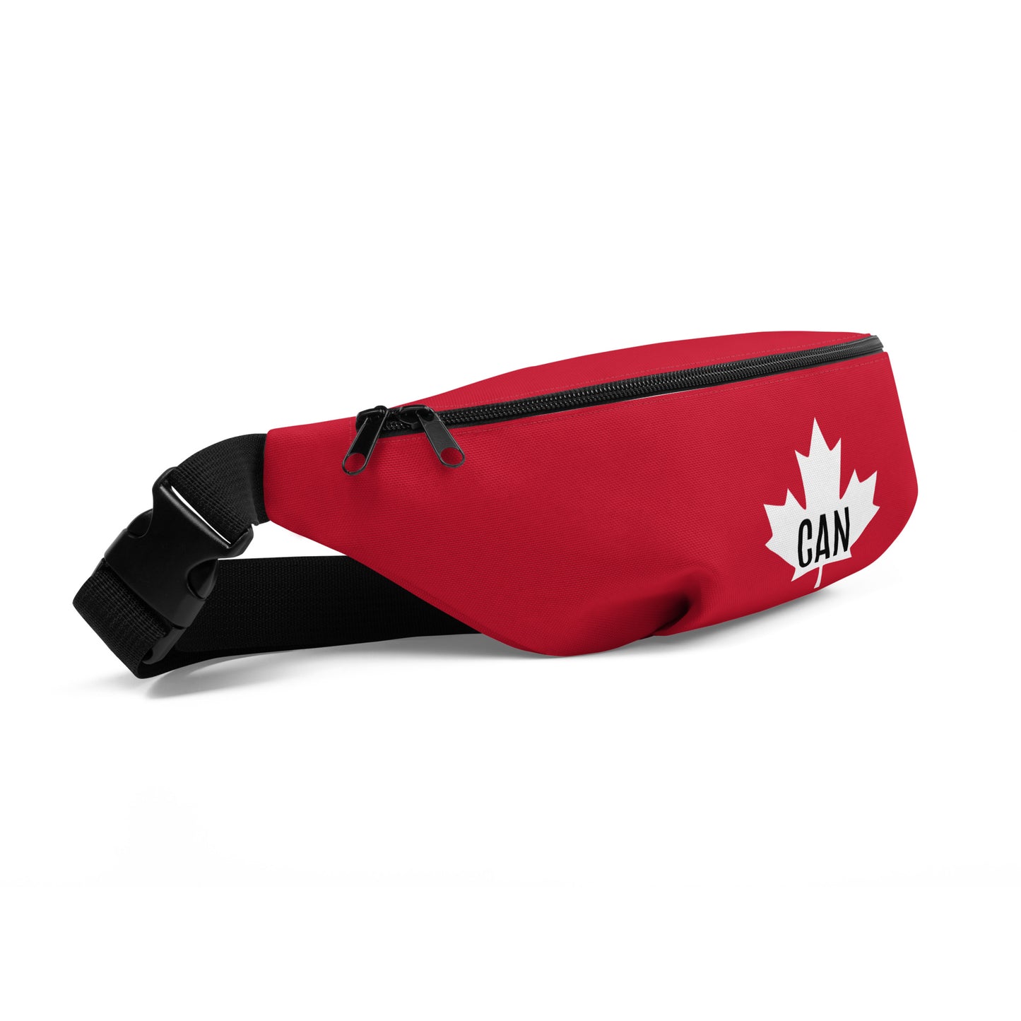 Fanny Pack Maple Leaf in Classic White on Canadian Red