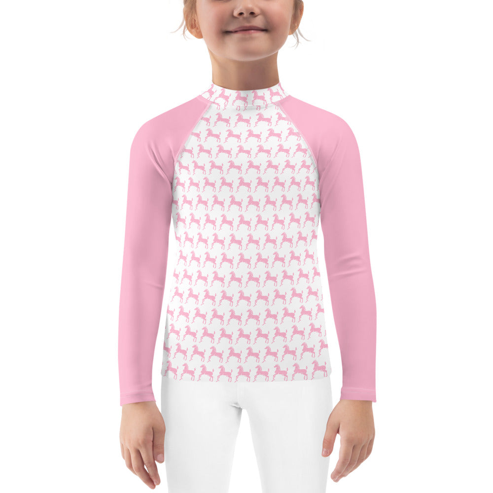 Children's Long-Sleeved Sun Shirt Equestrian in Cotton Candy