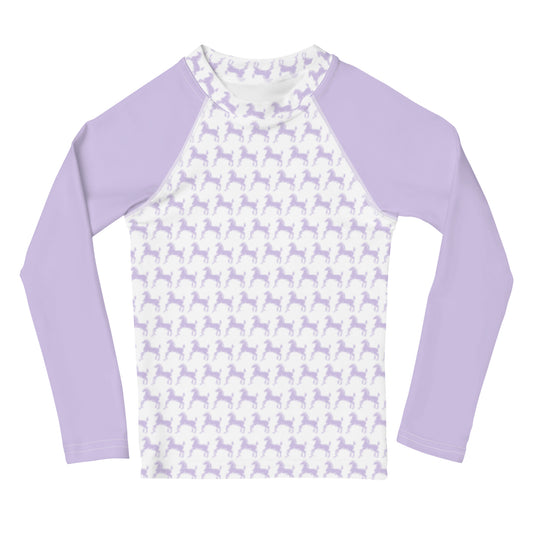 Children's Long-Sleeved Sun Shirt Equestrian in Grape Taffy