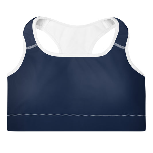 Women's Sports Bra in French Navy & Classic White