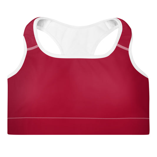 Women's Sports Bra in Barn Red & Classic White