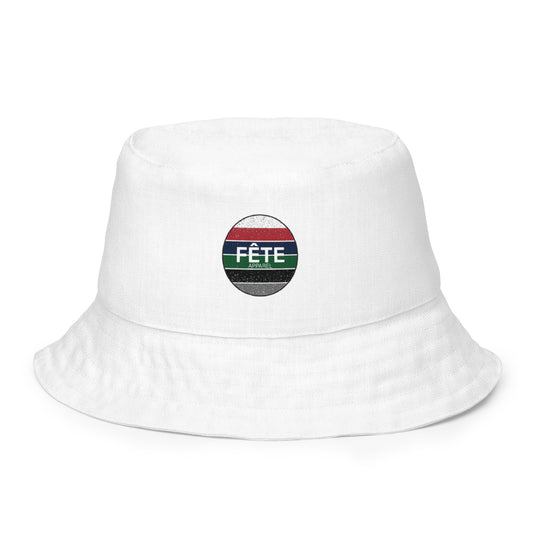 Bucket Hat "FÊTE" in Classic White & Basic Black