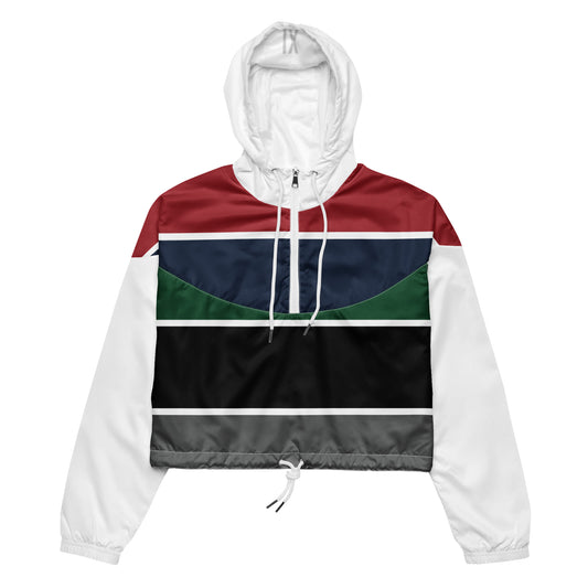 Women’s Cropped Windbreaker in Francis XI Classic Colours with White or Black Trim