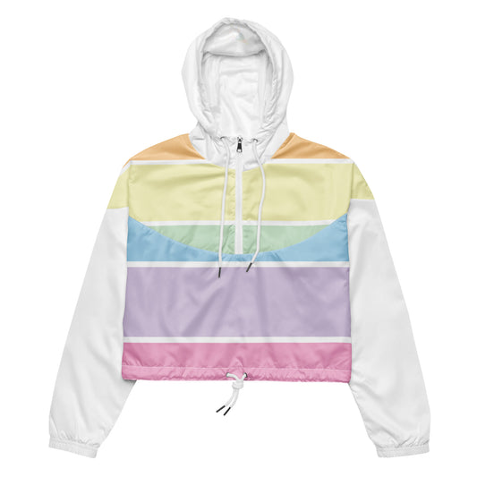 Women’s Cropped Windbreaker in Fun Fetti Colours with White or Black Trim