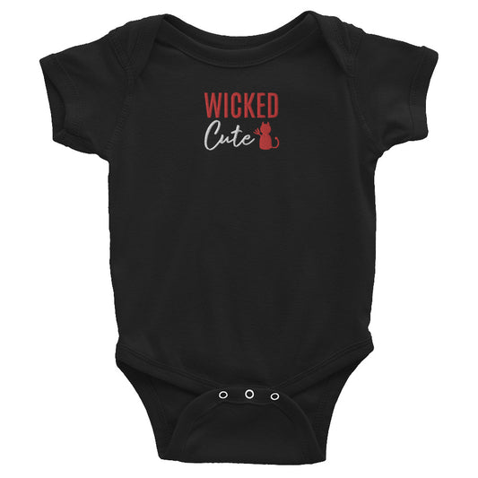 FALL LIMITED EDITION Infant Onesie "WICKED CUTE" Embroidered on Basic Black