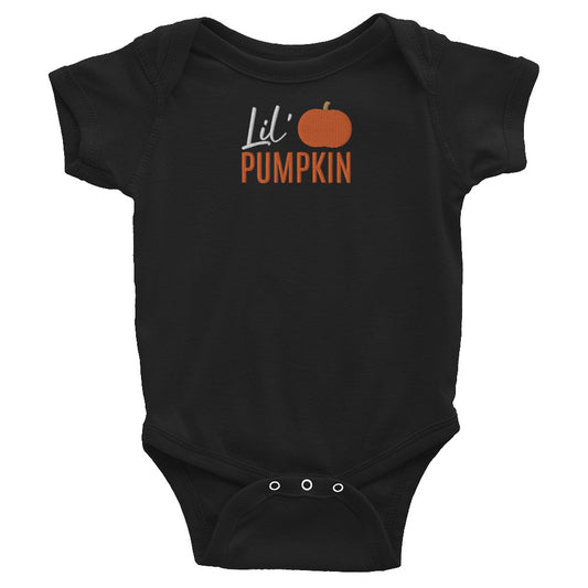 FALL LIMITED EDITION Infant Onesie "LIL' PUMPKIN" Embroidered on Basic Black