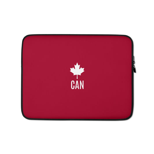 Laptop Sleeve "CAN" Maple Leaf in Barn Red