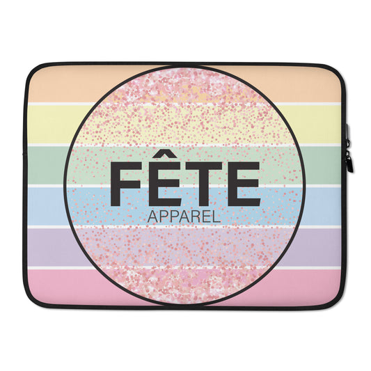Laptop Sleeve in Fun Fetti Pastel Colours with Large Logo