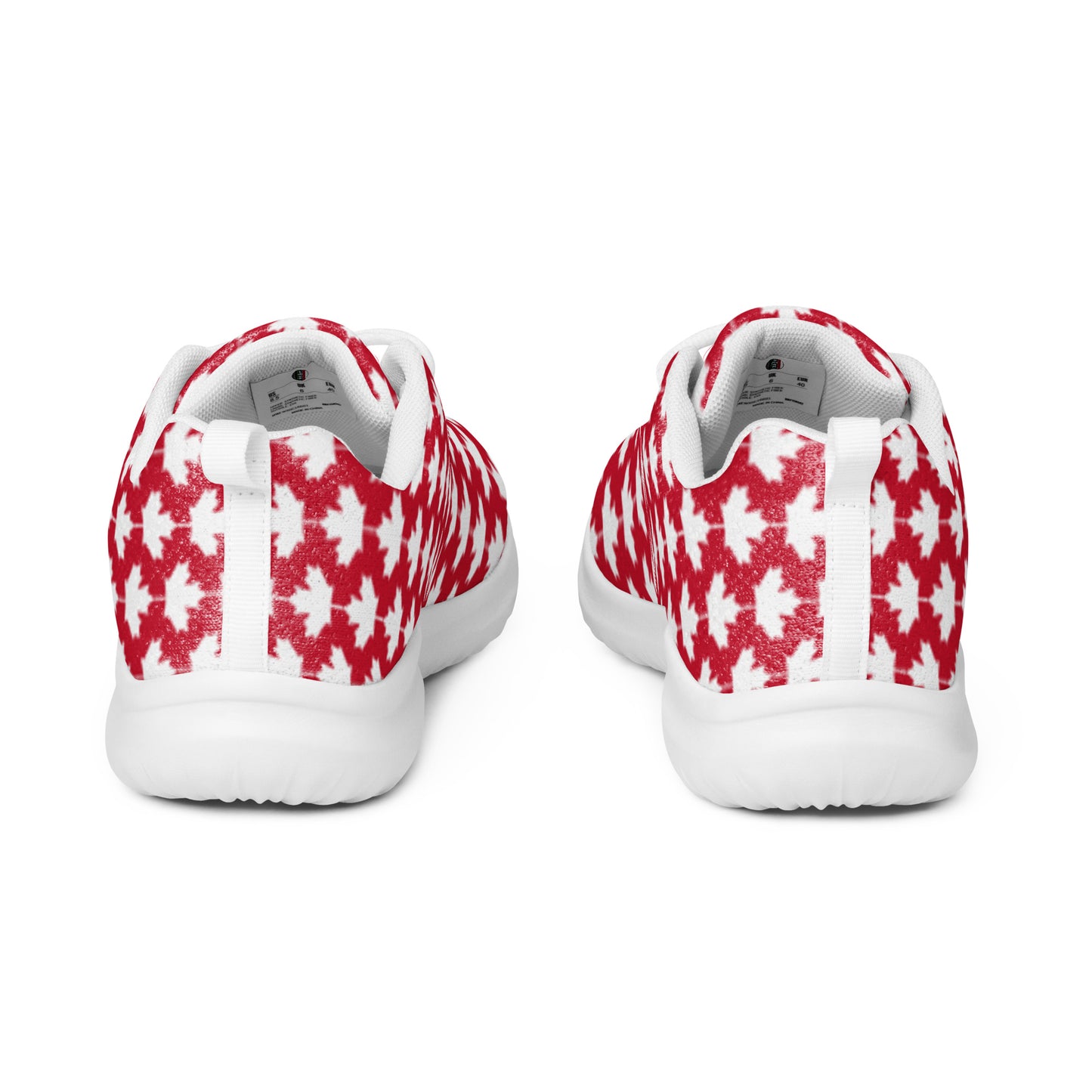 Men’s Athletic Shoes Maple Leaf in Classic White on Canadian Red