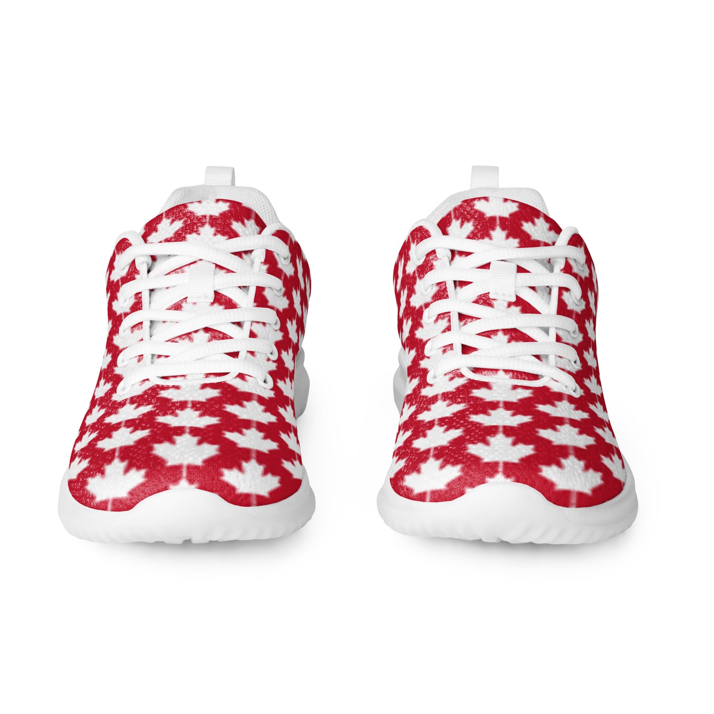 Men’s Athletic Shoes Maple Leaf in Classic White on Canadian Red