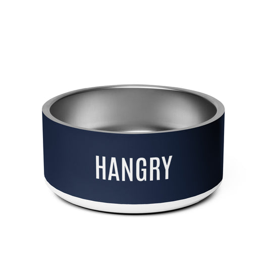 Pet Bowl "HANGRY" in French Navy