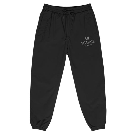 Adult Track Pants "SOLACE STABLES" Embroidered in Classic White on Basic Black or French Navy
