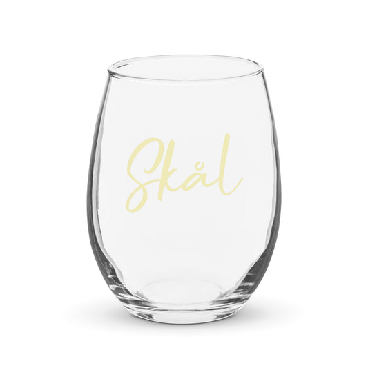 Stemless Wine Glass "SKÅL" Printed in Frozen Lemonade