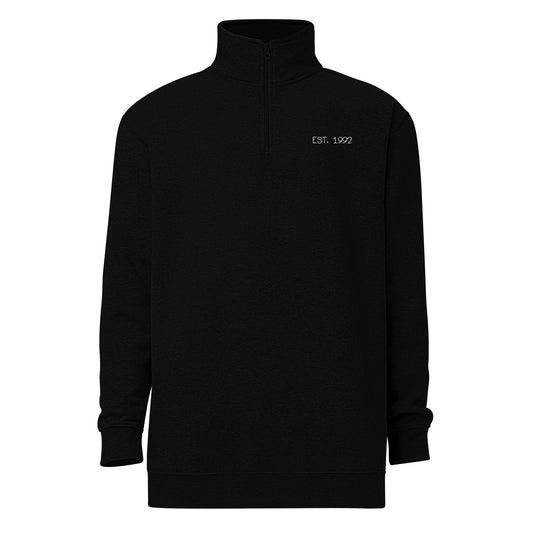 Adult Fleece Pullover "HEADINGLEY, MB" Embroidered Back in Classic White on Basic Black