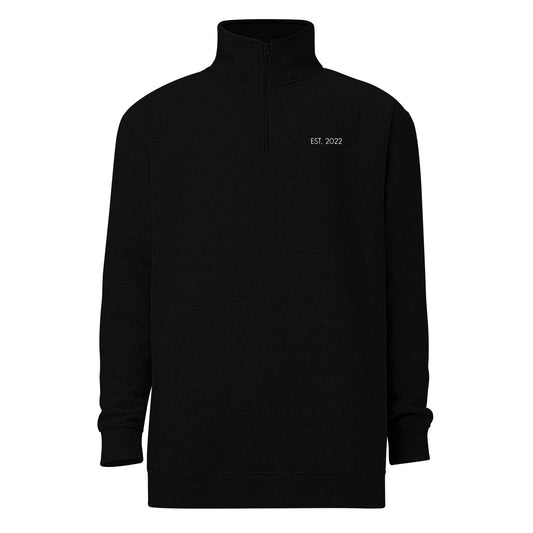 Adult Fleece Pullover "SOLACE STABLES" Embroidered Back in Classic White on Basic Black