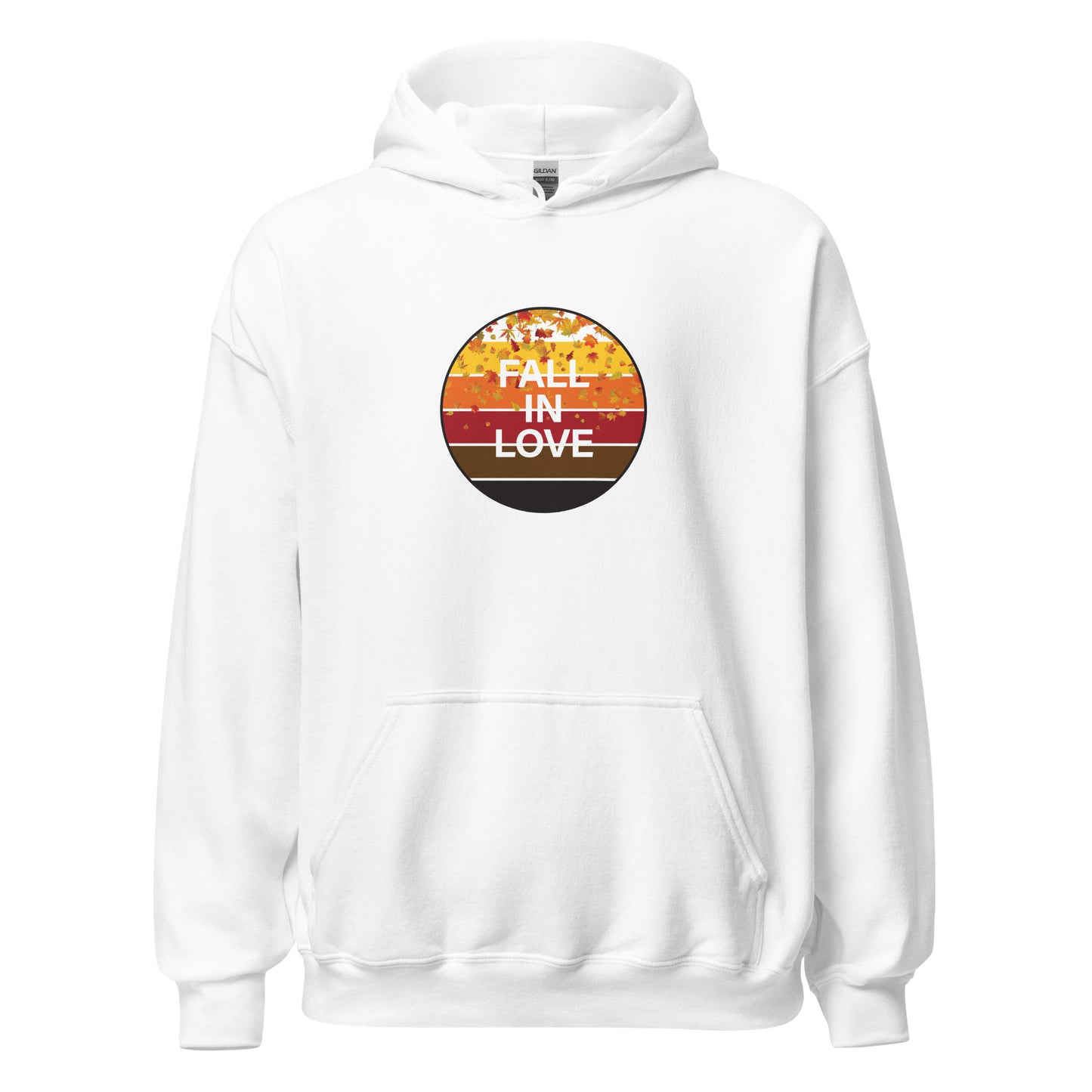 FALL LIMITED EDITION Adult Traditional Hoodie "FALL IN LOVE" on Basic Black or Classic White