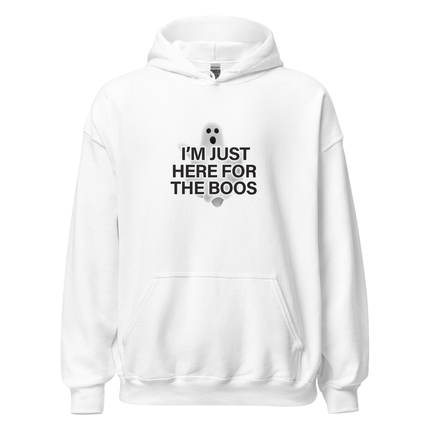 FALL LIMITED EDITION Adult Traditional Hoodie "I'M JUST HERE FOR THE BOOS" on Basic Black or Classic White