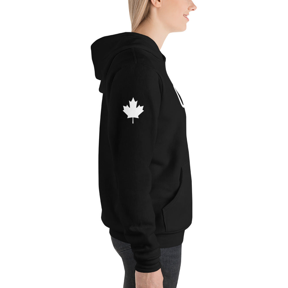 Adult Hoodie "CANADA" in Classic White on Basic Black