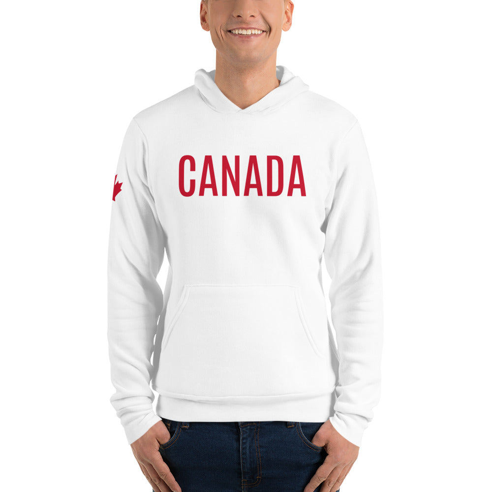 Adult Hoodie "CANADA" in Canadian Red on Classic White