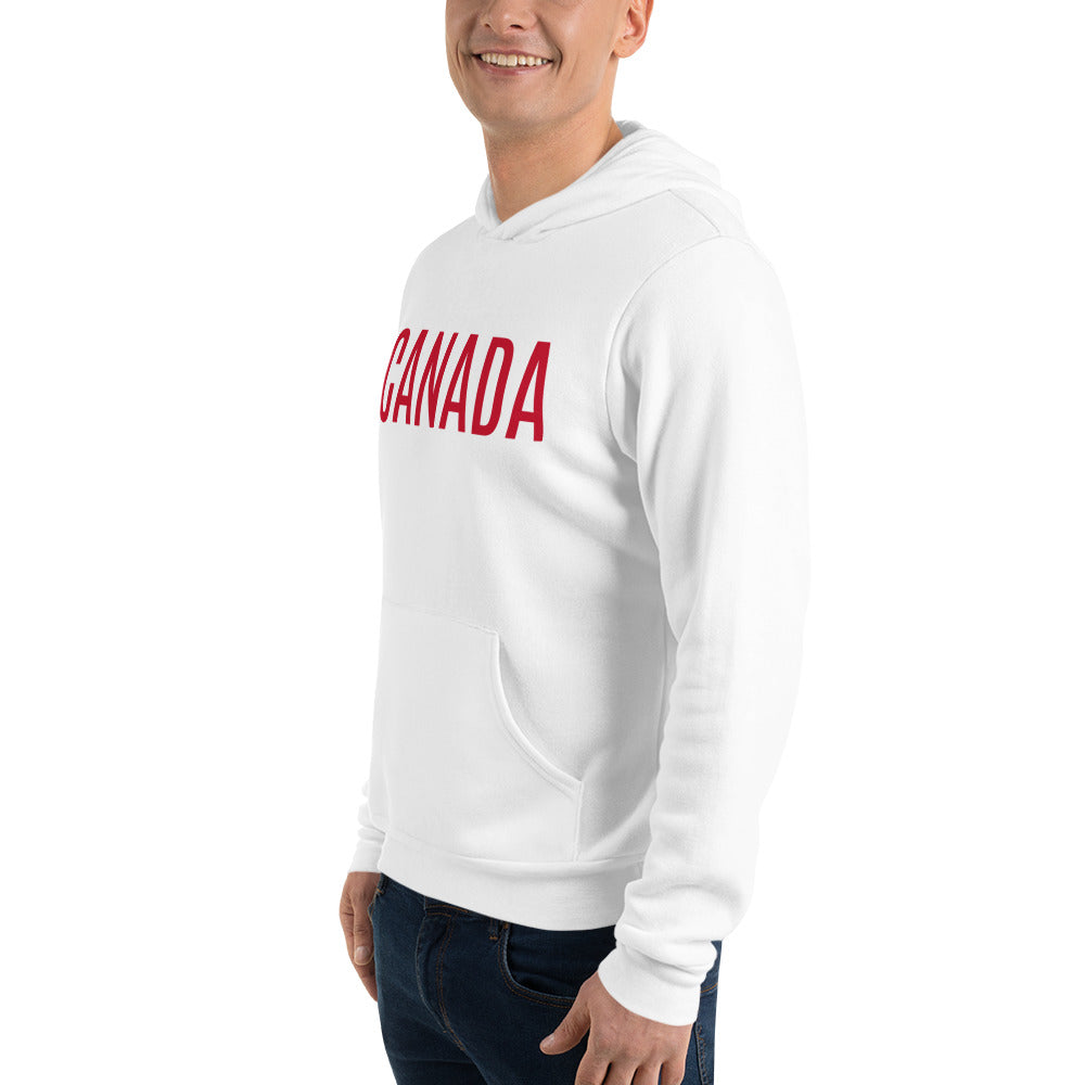 Adult Hoodie "CANADA" in Canadian Red on Classic White