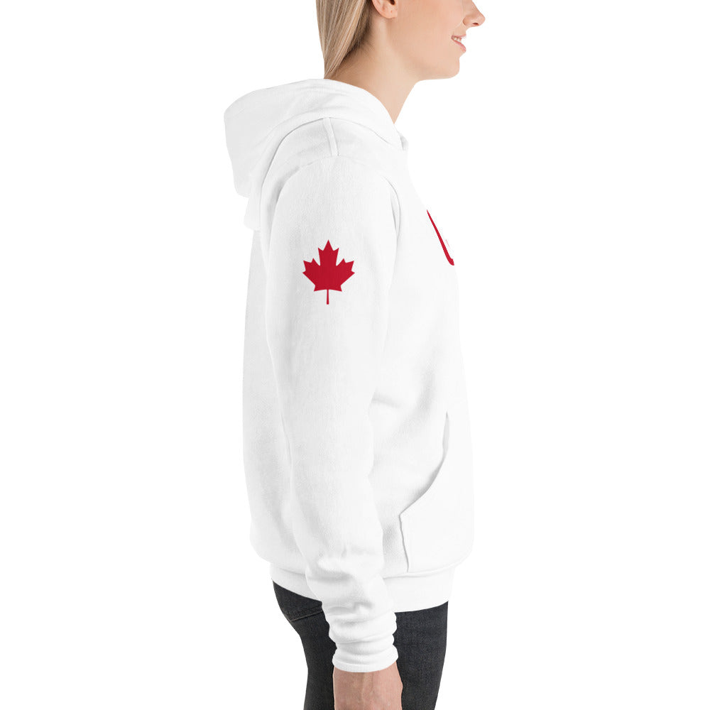 Adult Hoodie "CANADA" in Canadian Red on Classic White