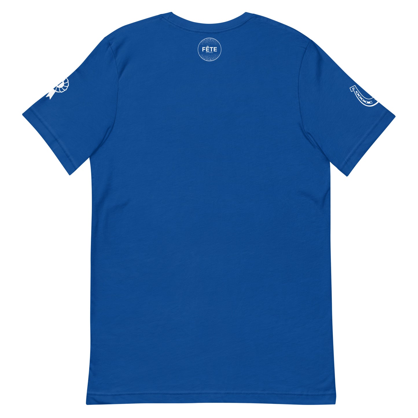 Men's T-Shirt "FEELING BLUE" in Classic White on Royal Blue