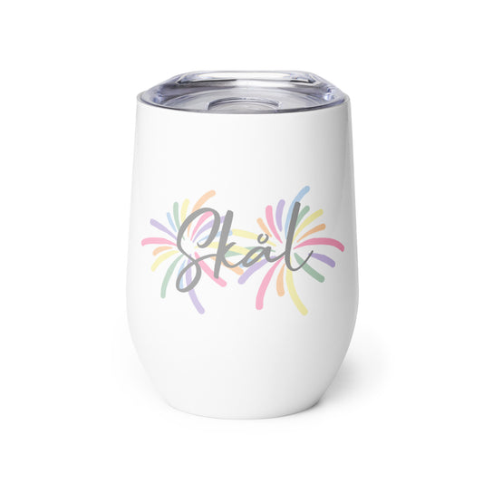 Short Tumbler "SKÅL" in Fun Fetti Colours on Classic White