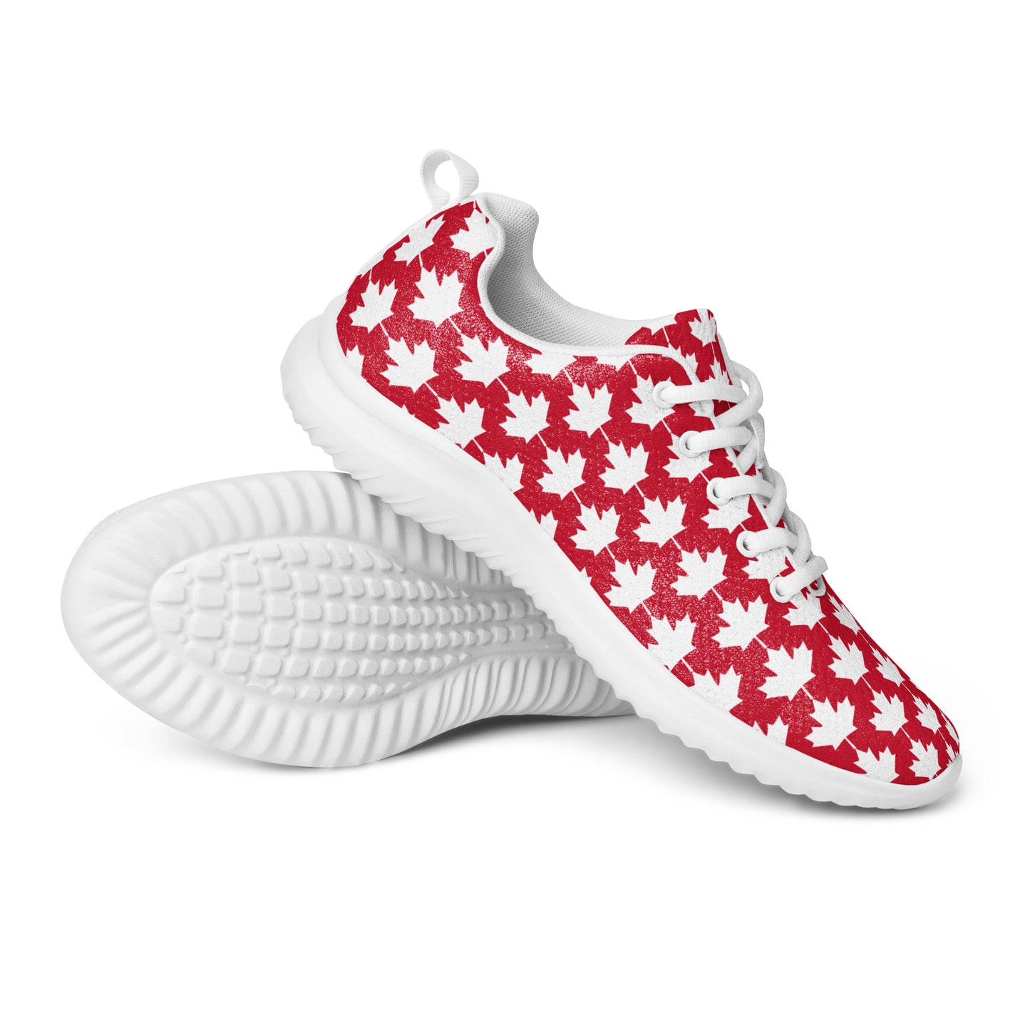 Women's Athletic Shoes Maple Leaf in Classic White on Canadian Red