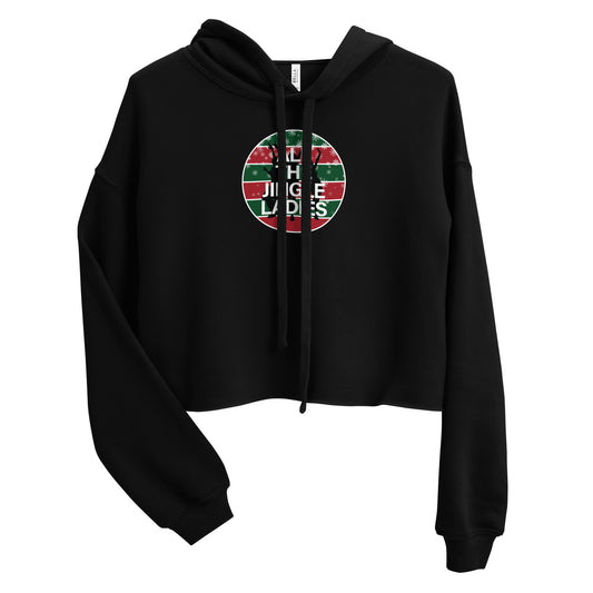 CHRISTMAS LIMITED EDITION Women's Cropped Hoodie "ALL THE JINGLE LADIES" on Basic Black
