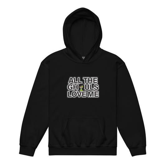 FALL LIMITED EDITION Youth Traditional Hoodie "ALL THE GHOULS LOVE ME" in Basic Black or Classic White